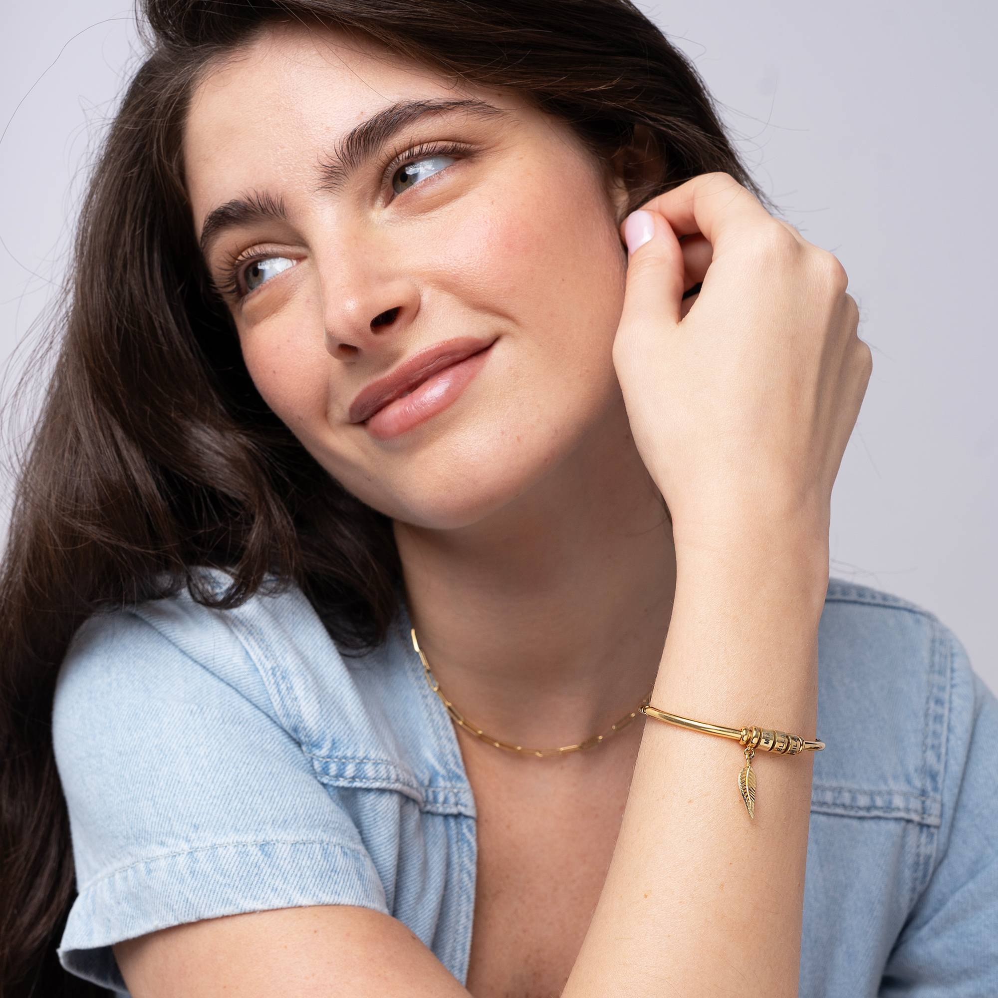 Linda Bangle Bracelet in Gold Vermeil-1 product photo
