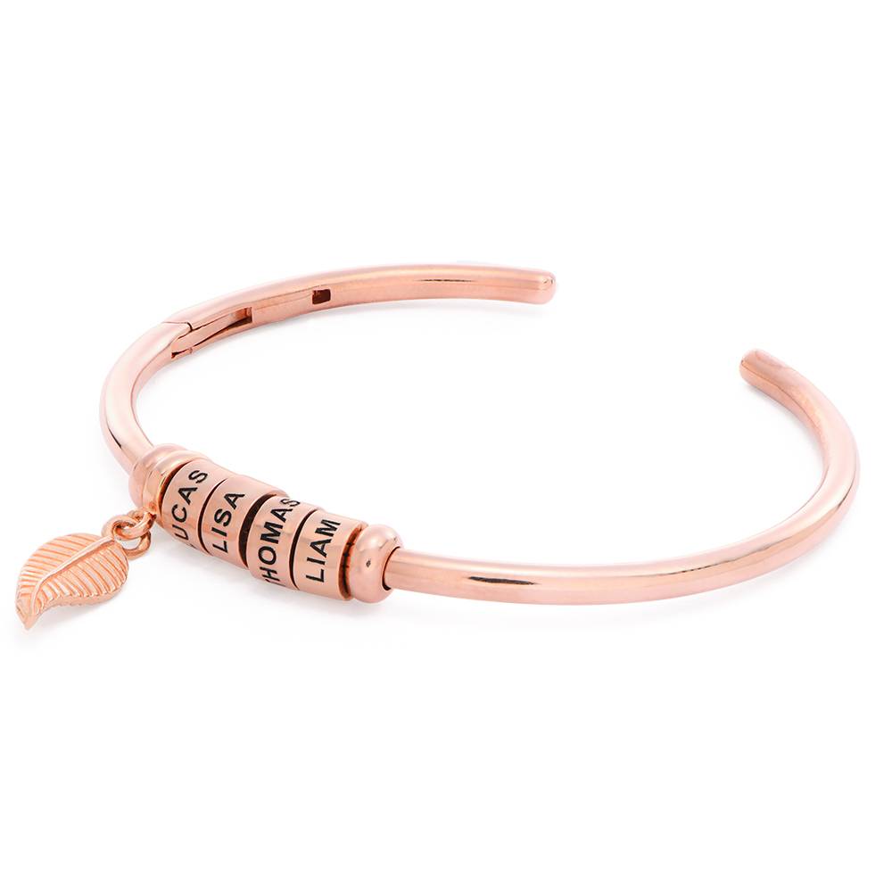 Linda Open Bangle Bracelet with Beads in Rose Gold Plating-5 product photo