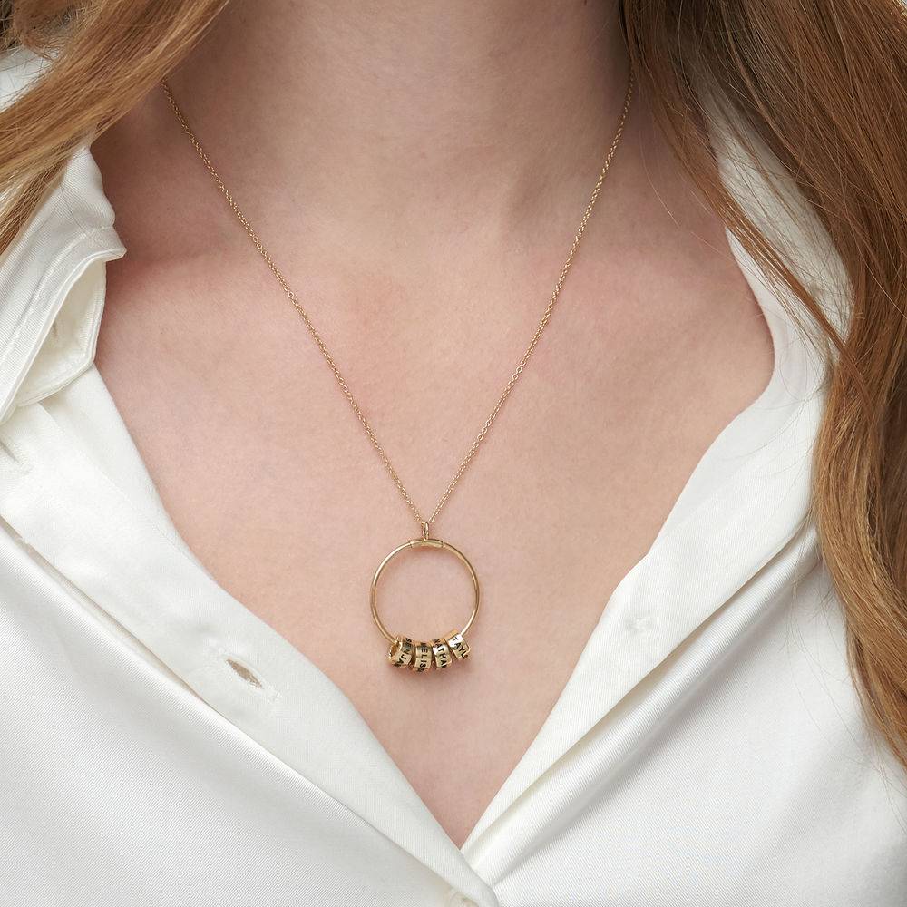 Linda Circle Pendant Necklace in 10k Yellow Gold-3 product photo