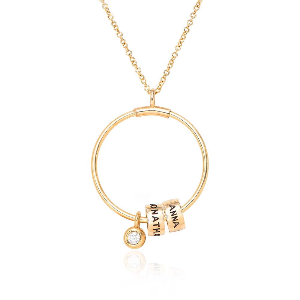Linda Circle Pendant Necklace in 10k Yellow Gold with Lab-grown Diamond-1 product photo