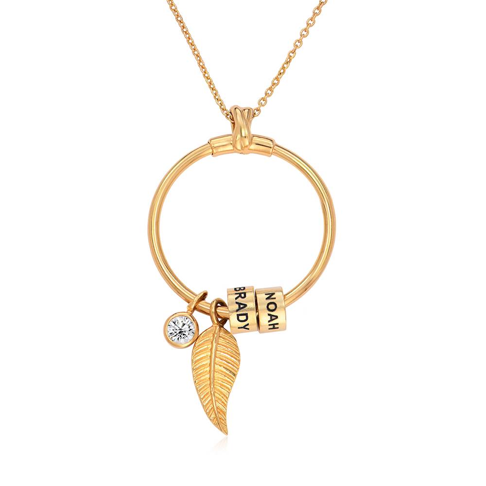 Linda Circle Pendant Necklace in Gold Plating with 1/25 CT. T.W Lab – Created Diamond-3 product photo