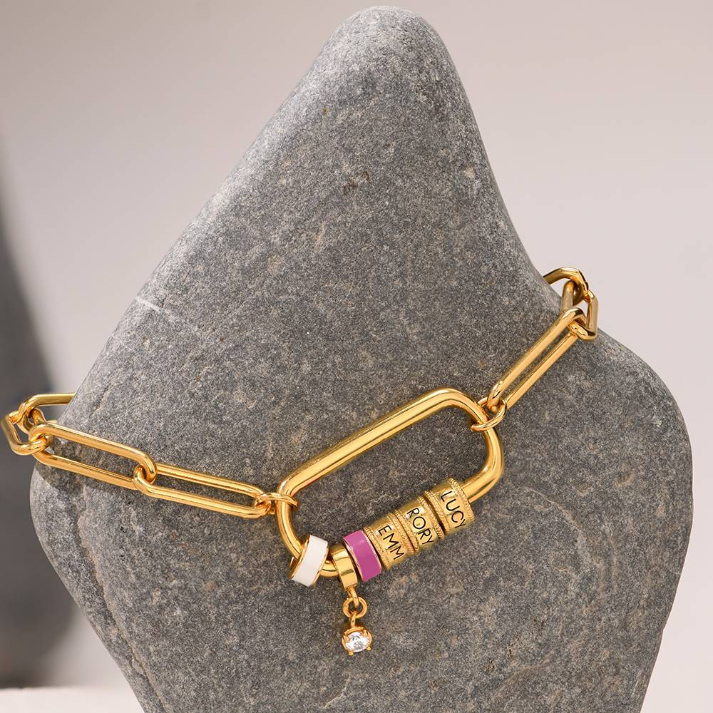 Linda Oval Clasp Bracelet With 0.25CT Diamond in 18K Gold Plating-3 product photo