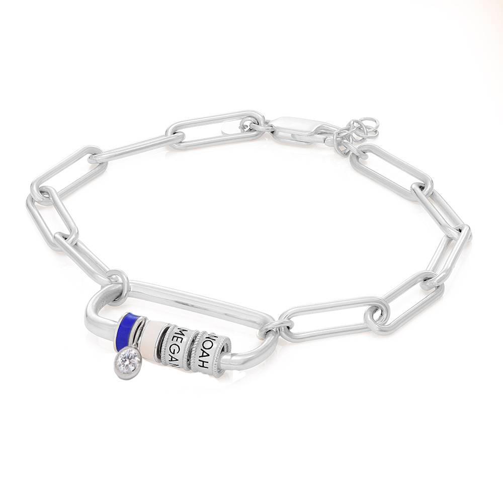 Linda Oval Clasp Bracelet With 0.25CT Diamond in Sterling Silver-3 product photo