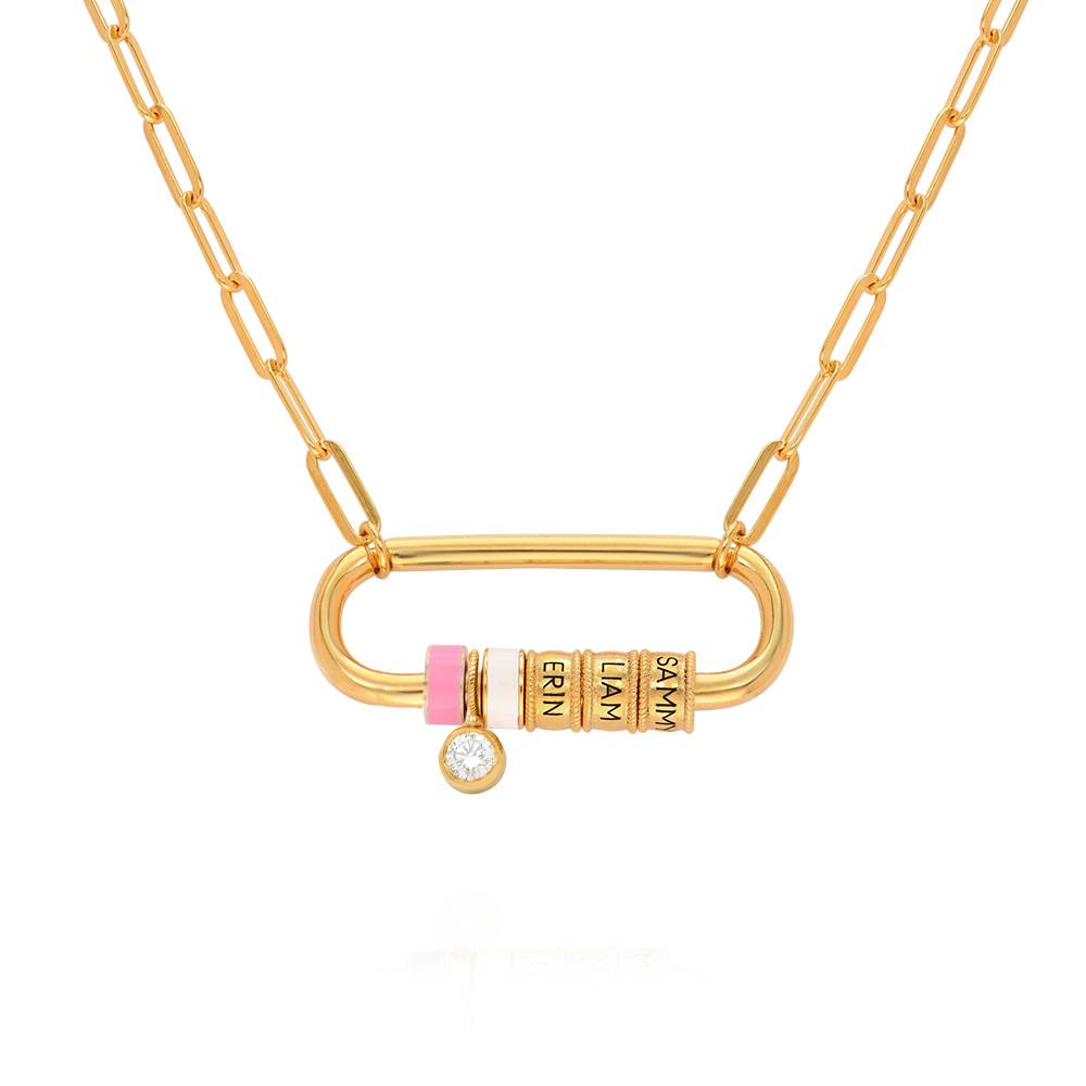 Linda Oval Clasp Necklace With 0.25CT Diamond in 18K Gold Plating-1 product photo