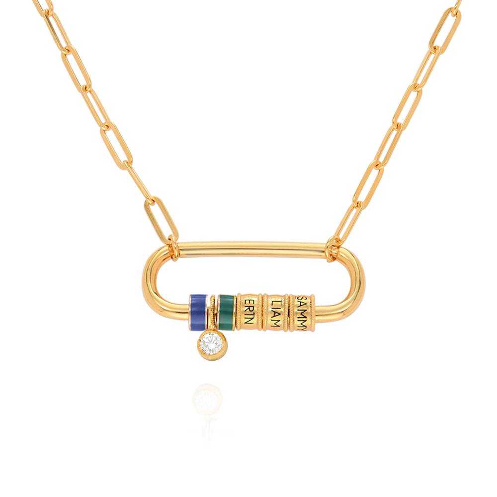 Linda Oval Clasp Necklace With 0.25CT Diamond in 18K Gold Vermeil-1 product photo