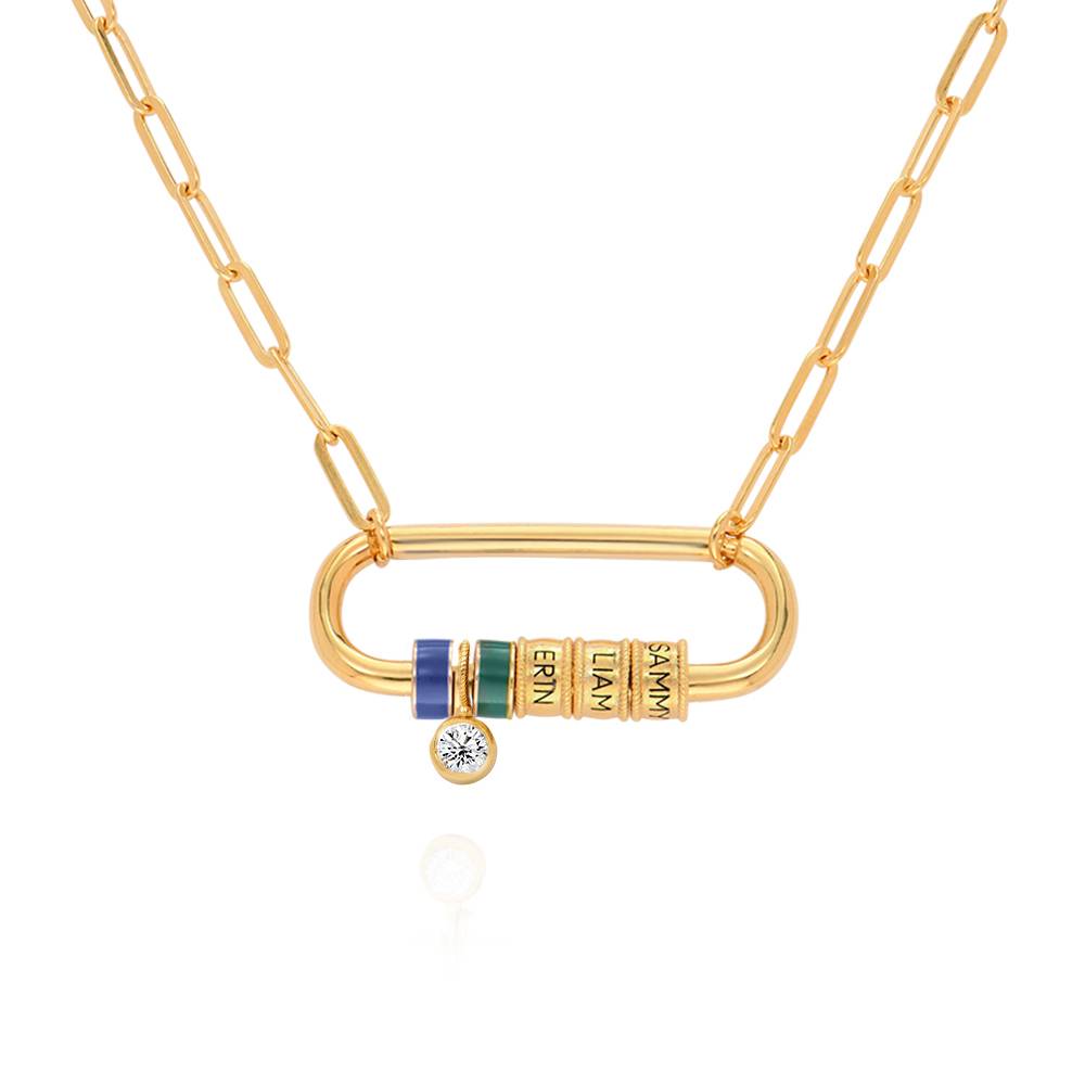 Linda Oval Clasp Necklace With 0.25CT Diamond in 18K Gold Vermeil-6 product photo