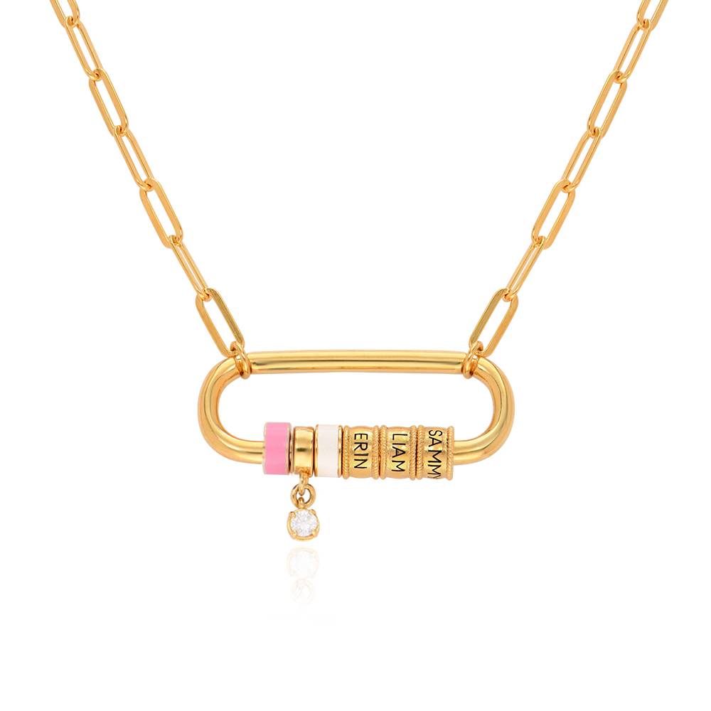 Linda Oval Clasp Necklace With Diamond in 18K Gold Plating-1 product photo