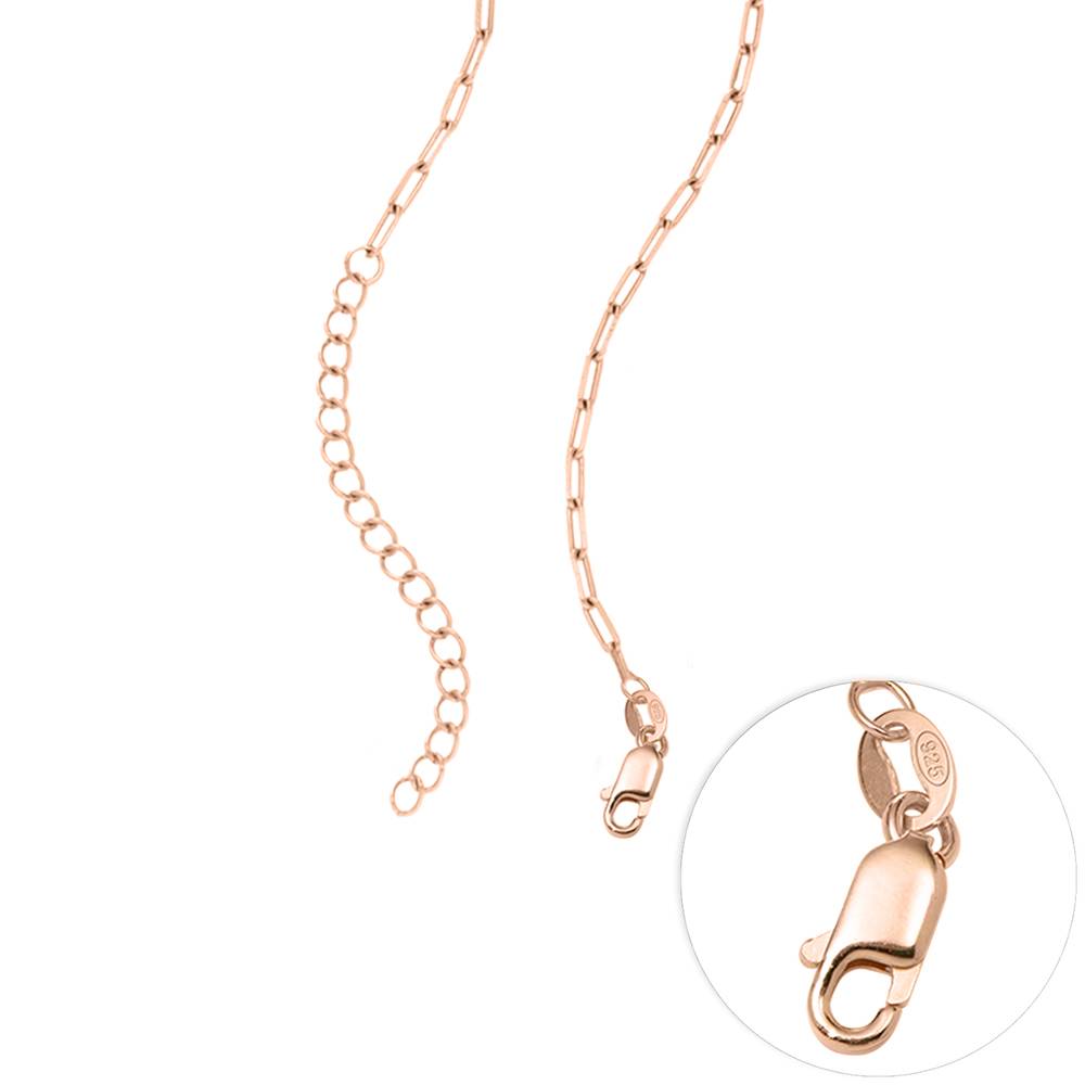Linda Oval Clasp Necklace With Diamond in 18K Rose Gold Plating-7 product photo