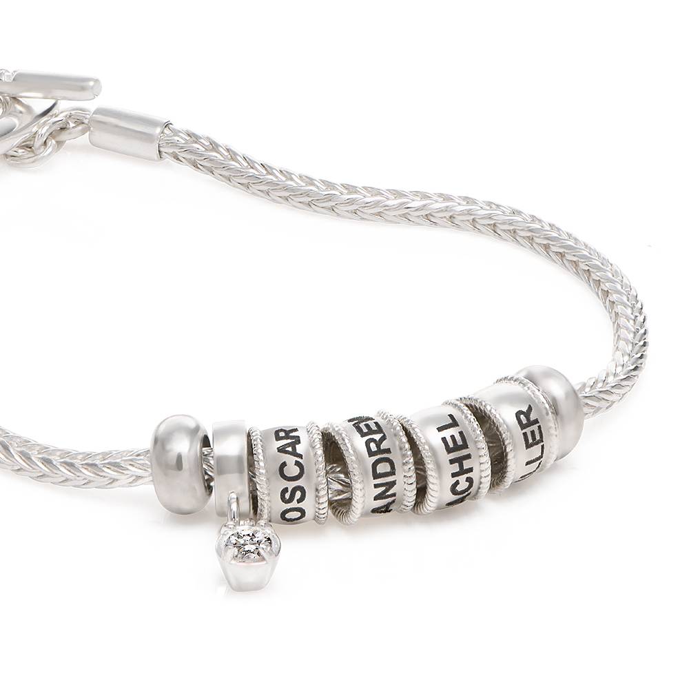 Linda Toggle Heart Charm Bracelet with Diamond in Sterling Silver-1 product photo