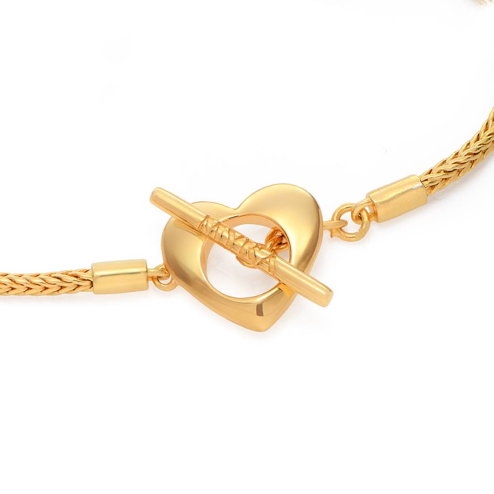 Linda Toggle Heart Charm Bracelet with Pearl in 18K Gold Vermeil-5 product photo