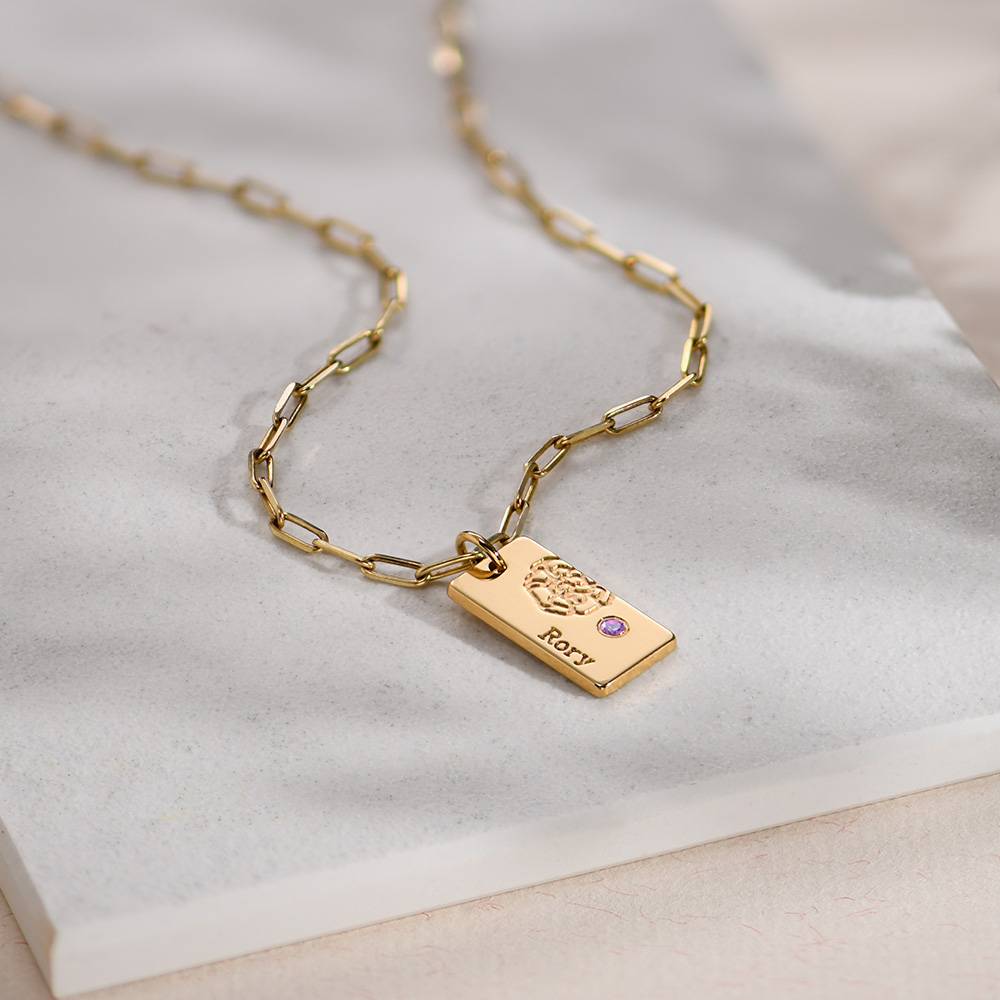 Link Blossom Birth Flower & Stone Necklace in 18ct Gold Plating-7 product photo