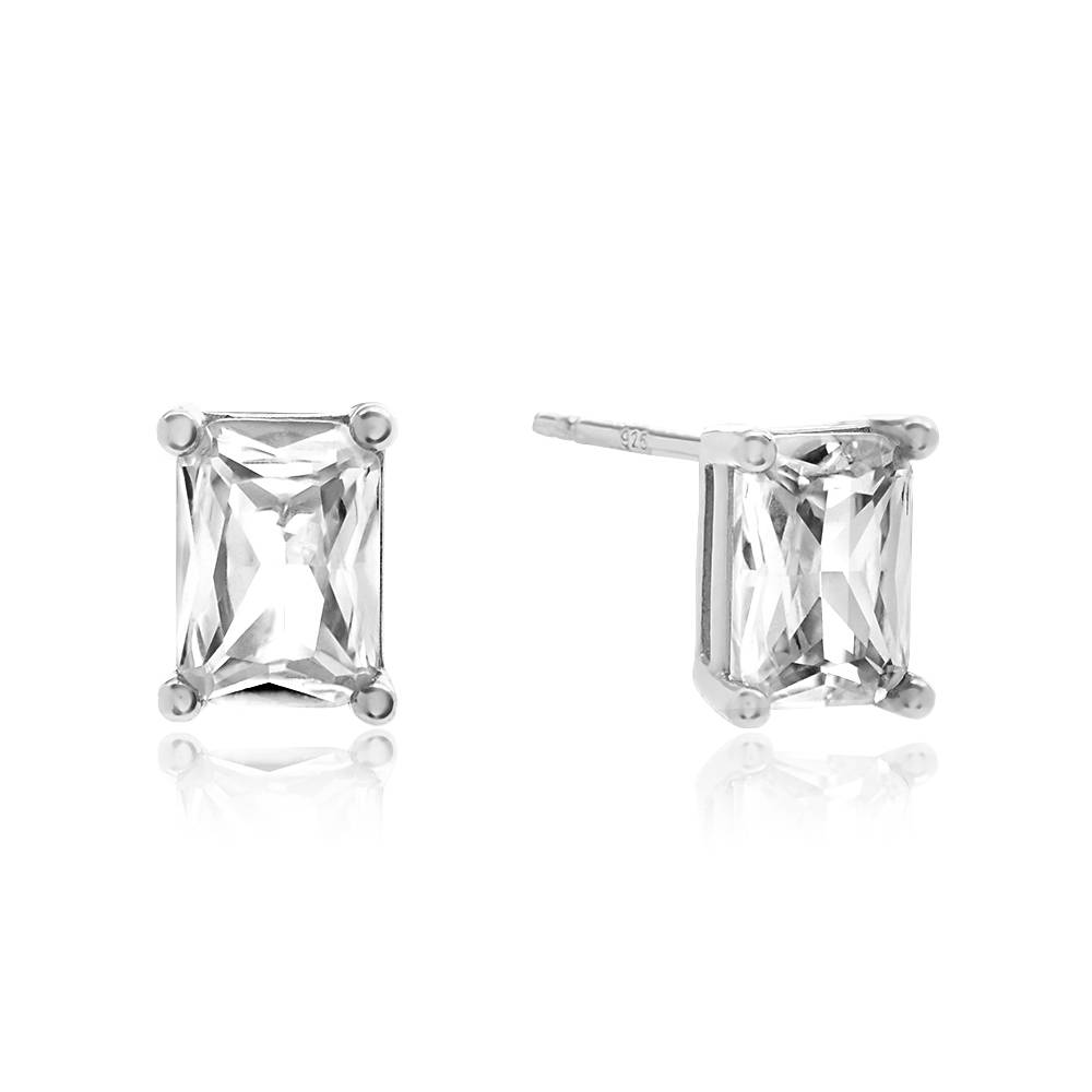 Lorelai Rectangle Stud Earrings in Sterling Silver-1 product photo