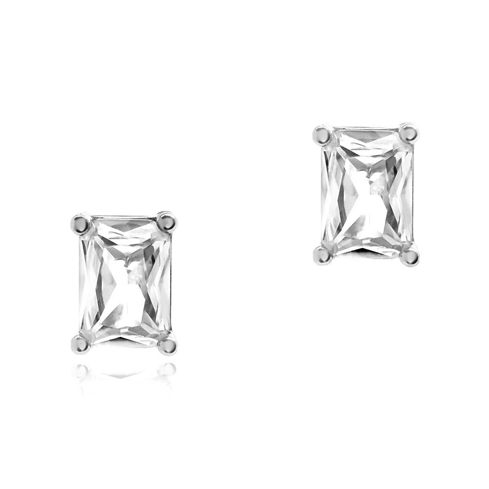 Lorelai Rectangle Stud Earrings in Sterling Silver-4 product photo