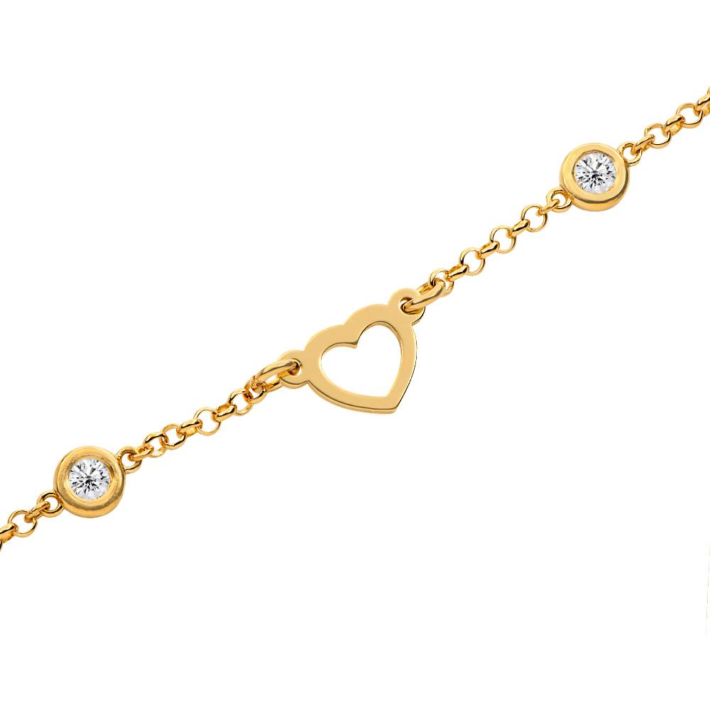 Lovers Heart Name Necklace With 0.20CT Diamonds in 18K Gold Plating-1 product photo