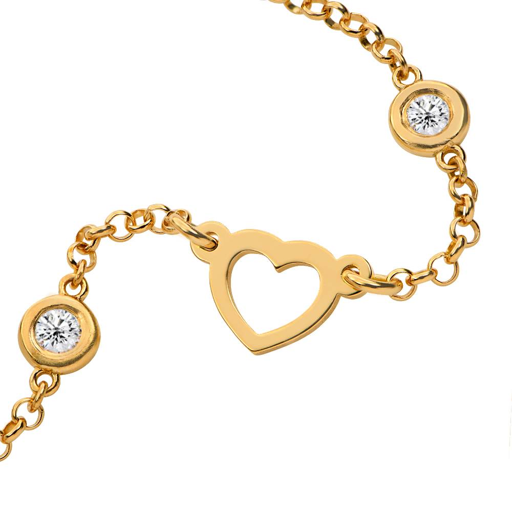 Lovers Heart Name Necklace With 0.20CT Diamonds in 18K Gold Vermeil-6 product photo