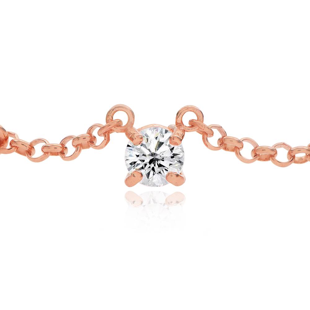 Lovers Heart Name Necklace With 0.60CT Diamonds in 18K Rose Gold Plating-1 product photo
