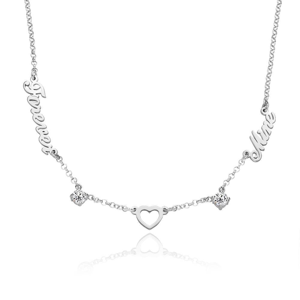 Lovers Heart Name Necklace With 0.60CT Diamonds in Sterling Silver product photo