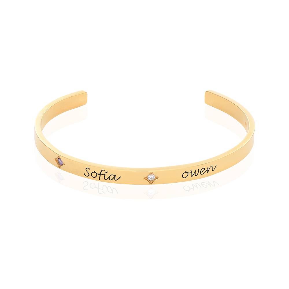 Maeve Bangle Bracelet with Birthstones in 18k Gold Vermeil-3 product photo