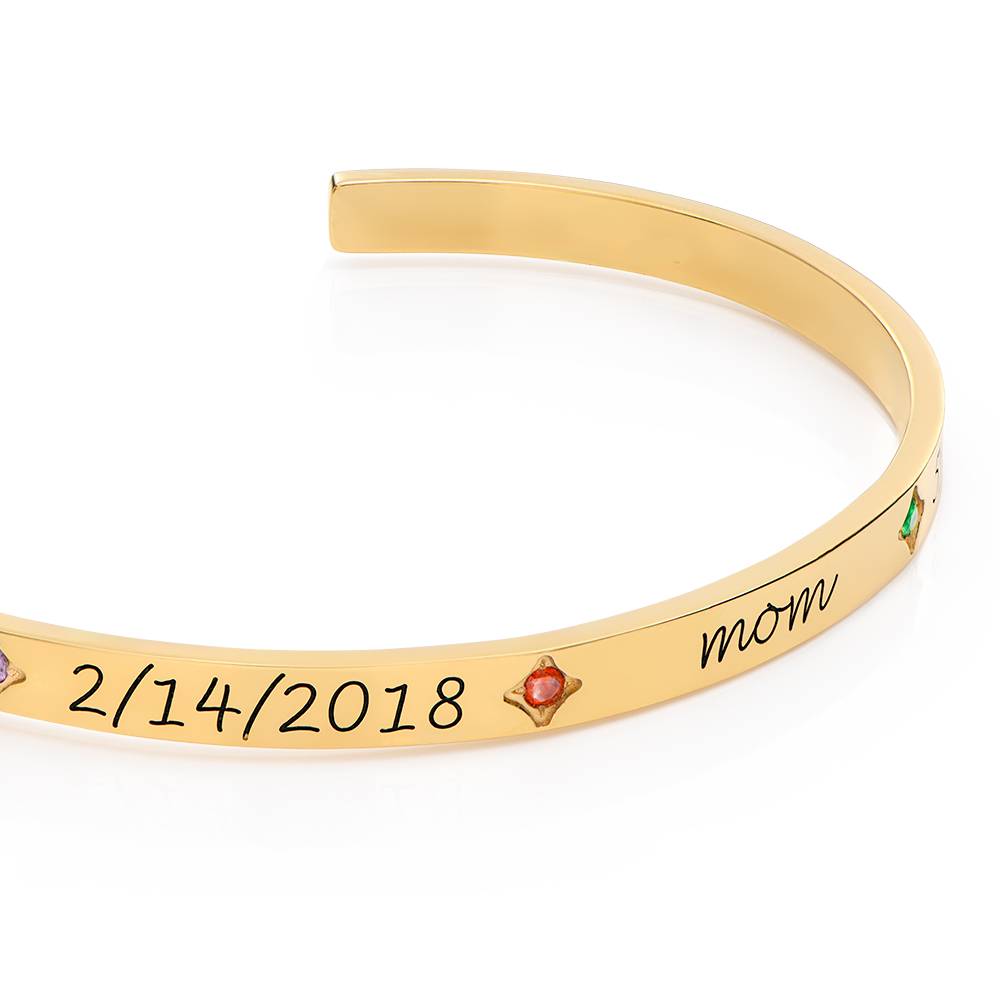 Maeve Bangle Bracelet with Birthstones in 18k Gold Vermeil-4 product photo