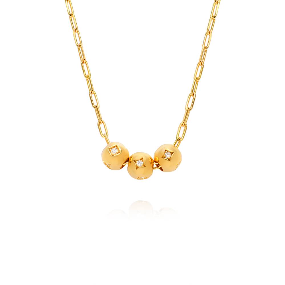 Maya Diamond Bead Pendant Necklace in 18K Gold Plating-2 product photo