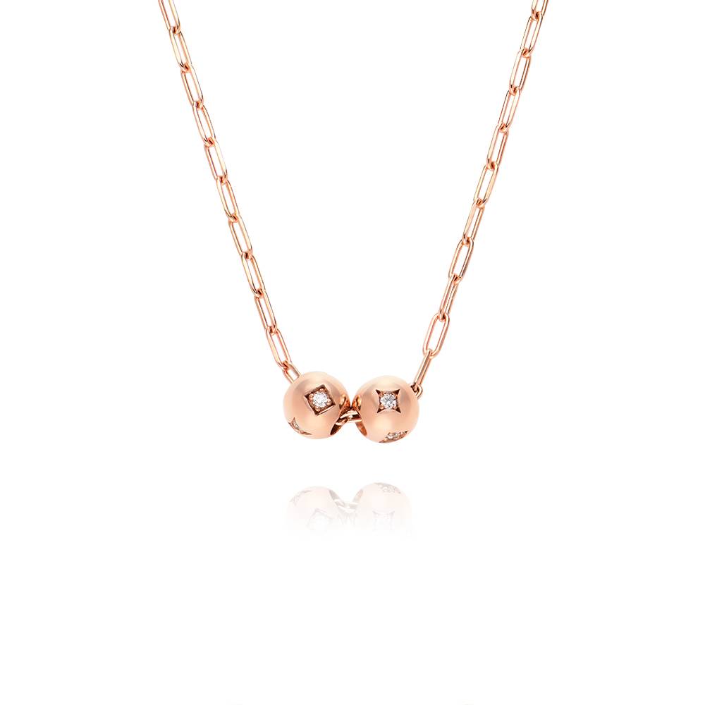Maya Diamond Bead Pendant Necklace in 18K Rose Gold Plating-1 product photo
