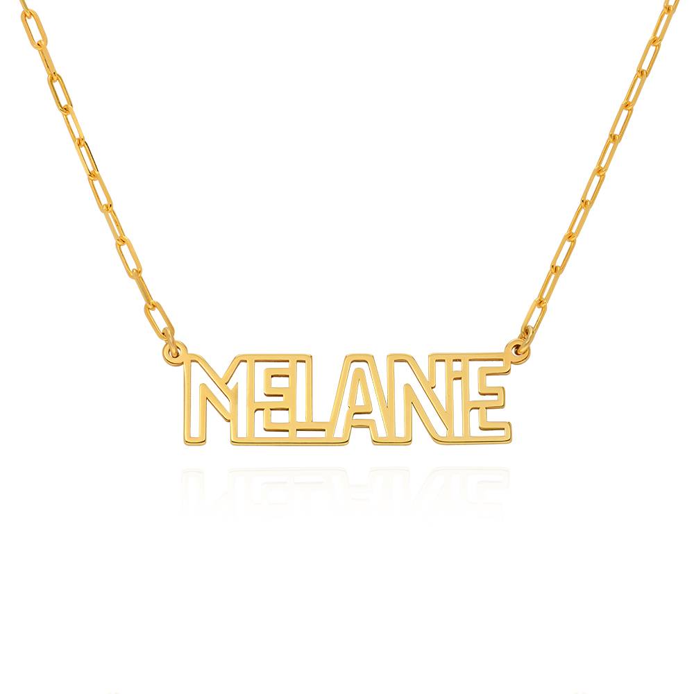 Metro Outline Name Necklace in 18K Gold Vermeil-1 product photo