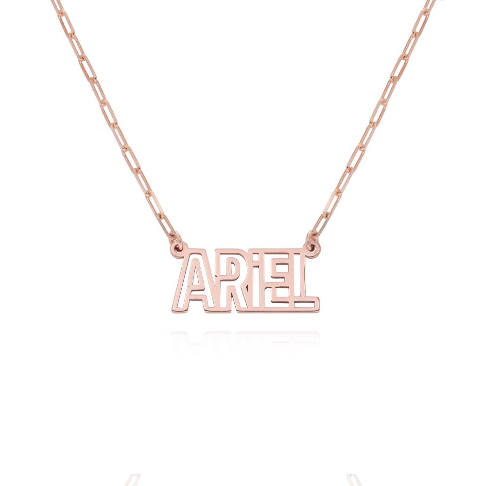 Metro Outline Name Necklace in 18K Rose Gold Plating-1 product photo