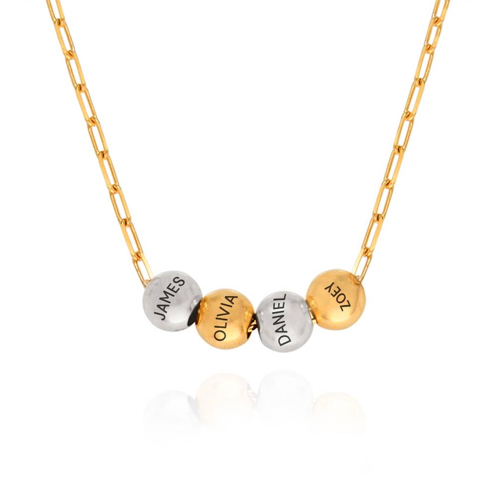 Mixed Metals Balance Bead Necklace with 18K Gold Plating Link Chain-2 product photo