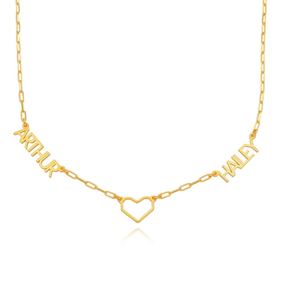 Modern Lovers Heart Name Necklace in 18K Gold Plating-1 product photo