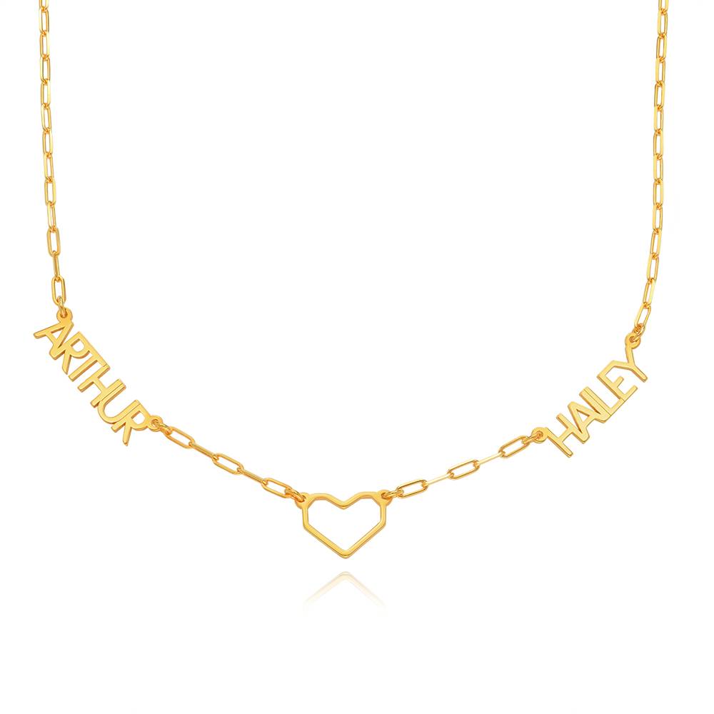 Modern Lovers Heart Name Necklace in 18K Gold Vermeil-1 product photo