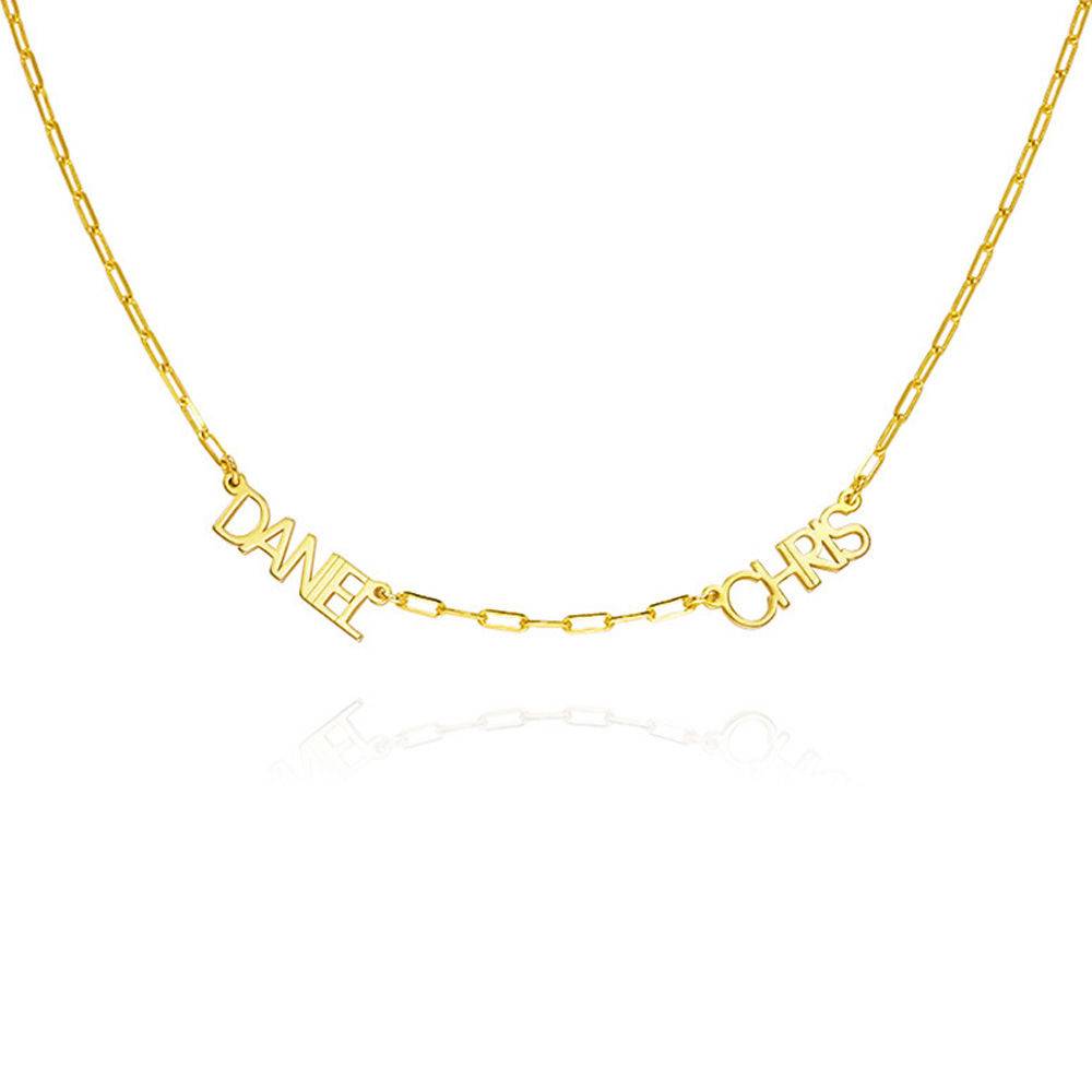 Modern Multi Name Necklace in 18k Gold Plating product photo