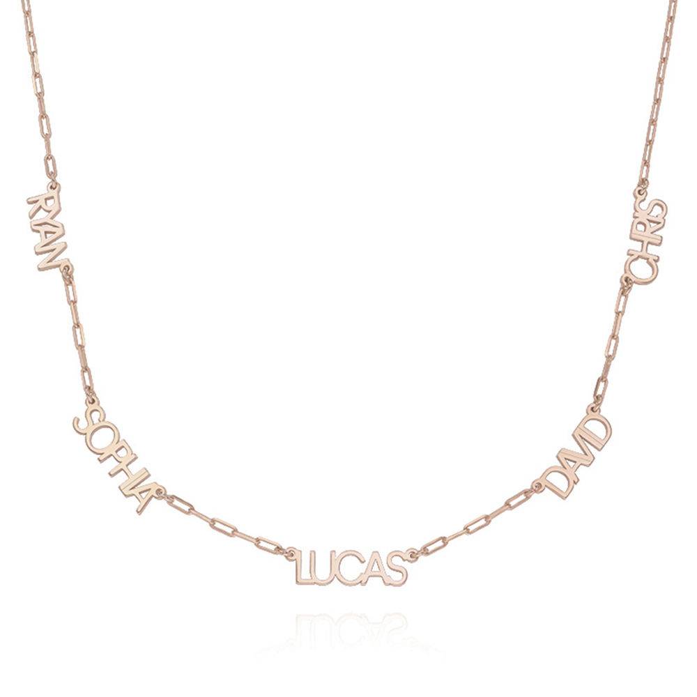 Modern Multi Name Necklace in 18k Rose Gold Plating-1 product photo