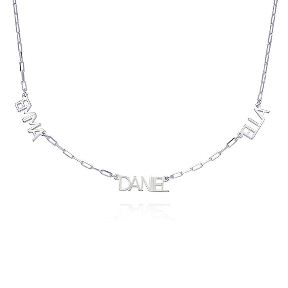 Modern Multi Name Necklace in Sterling Silver-1 product photo