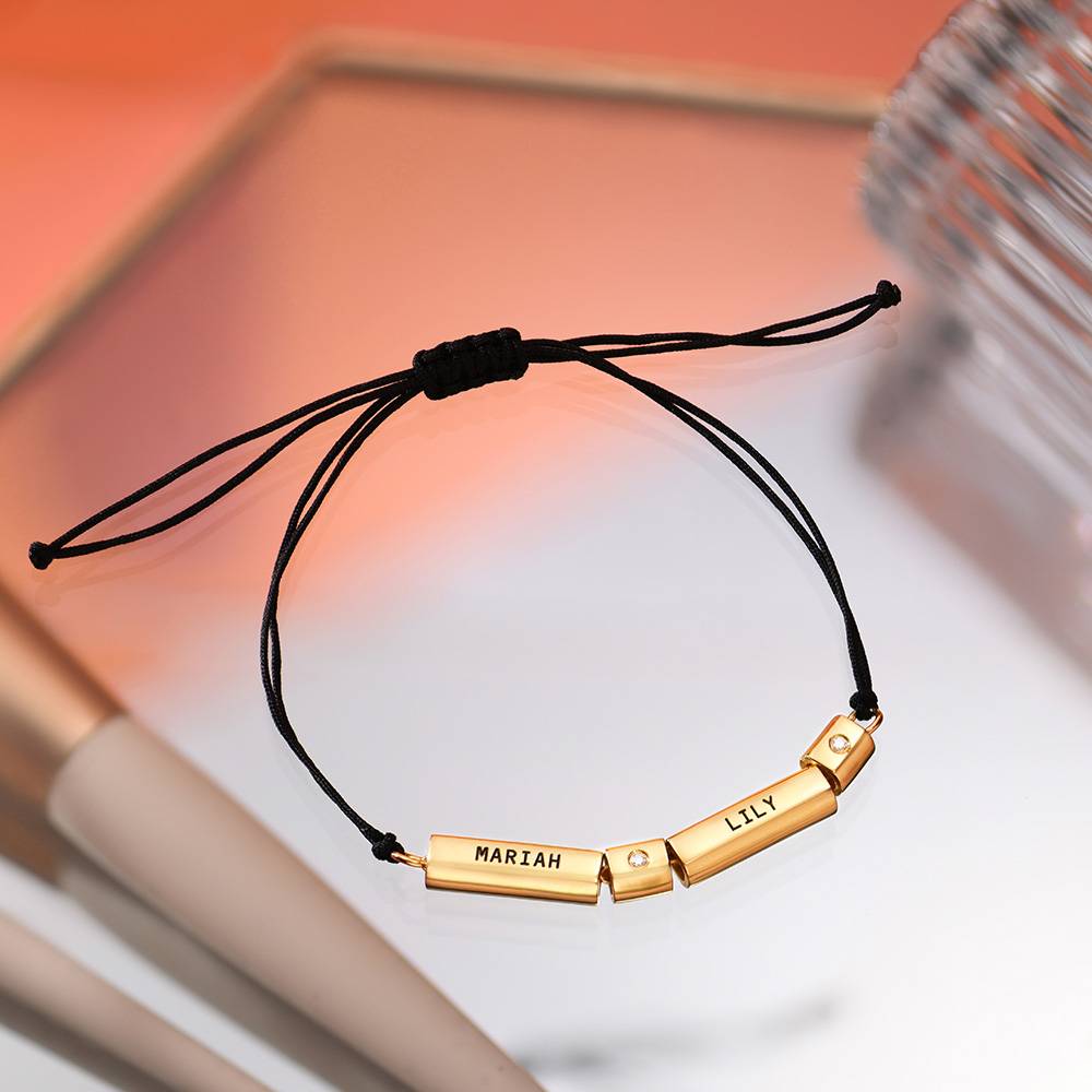 Modern Tube Bracelet / Anklet with Diamond in gold-4 product photo