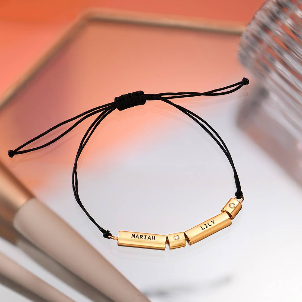 Modern Tube Bracelet / Anklet with Diamond in gold-1 product photo