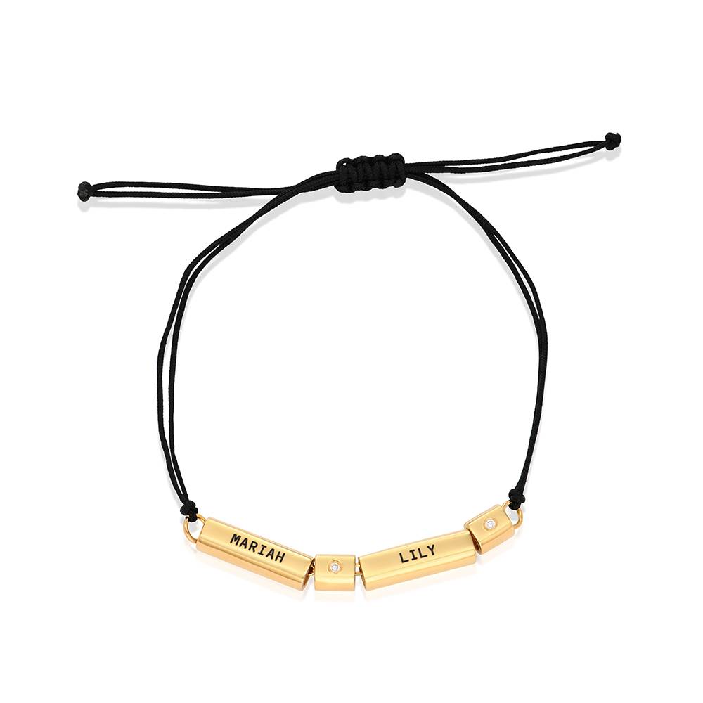 Modern Tube Bracelet / Anklet with Diamond in gold-1 product photo