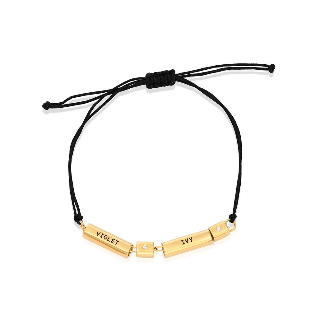 Modern Tube Bracelet / Anklet with Diamond in Gold Vermeil-1 product photo