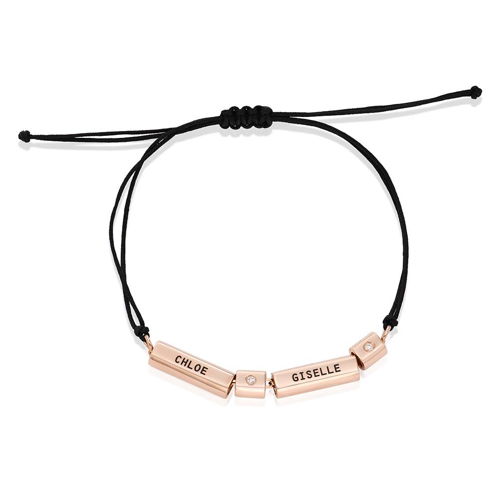 Modern Tube Bracelet / Anklet with Diamond in Rose Gold-1 product photo