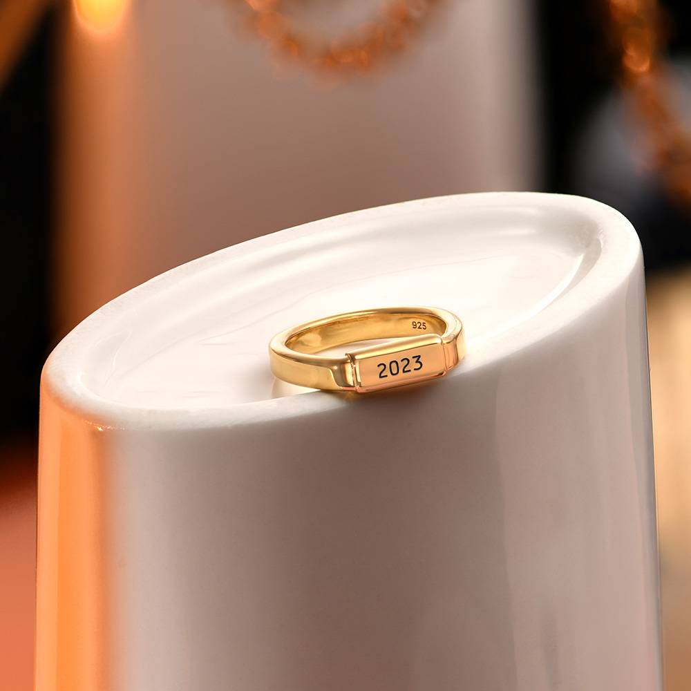 Modern Tube Ring Gold plated-2 product photo