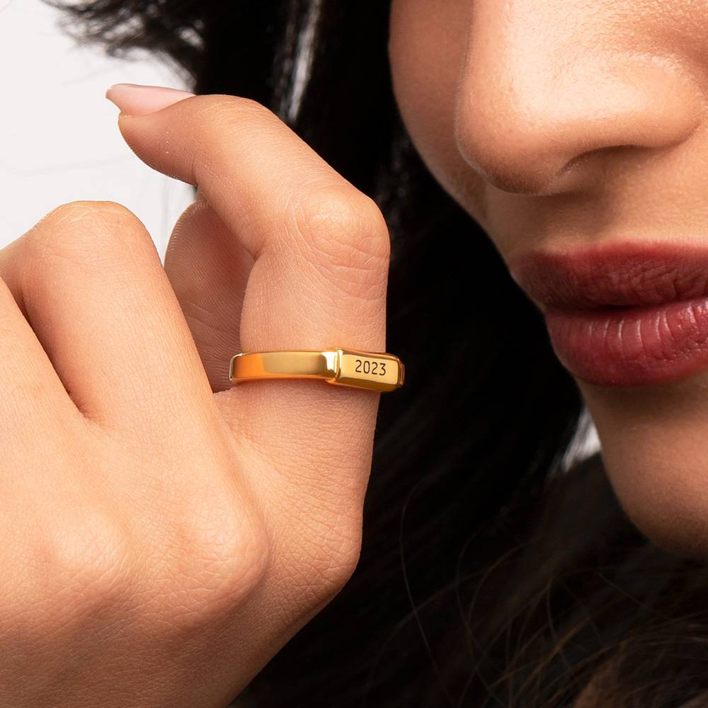Modern Tube Ring Gold plated-4 product photo