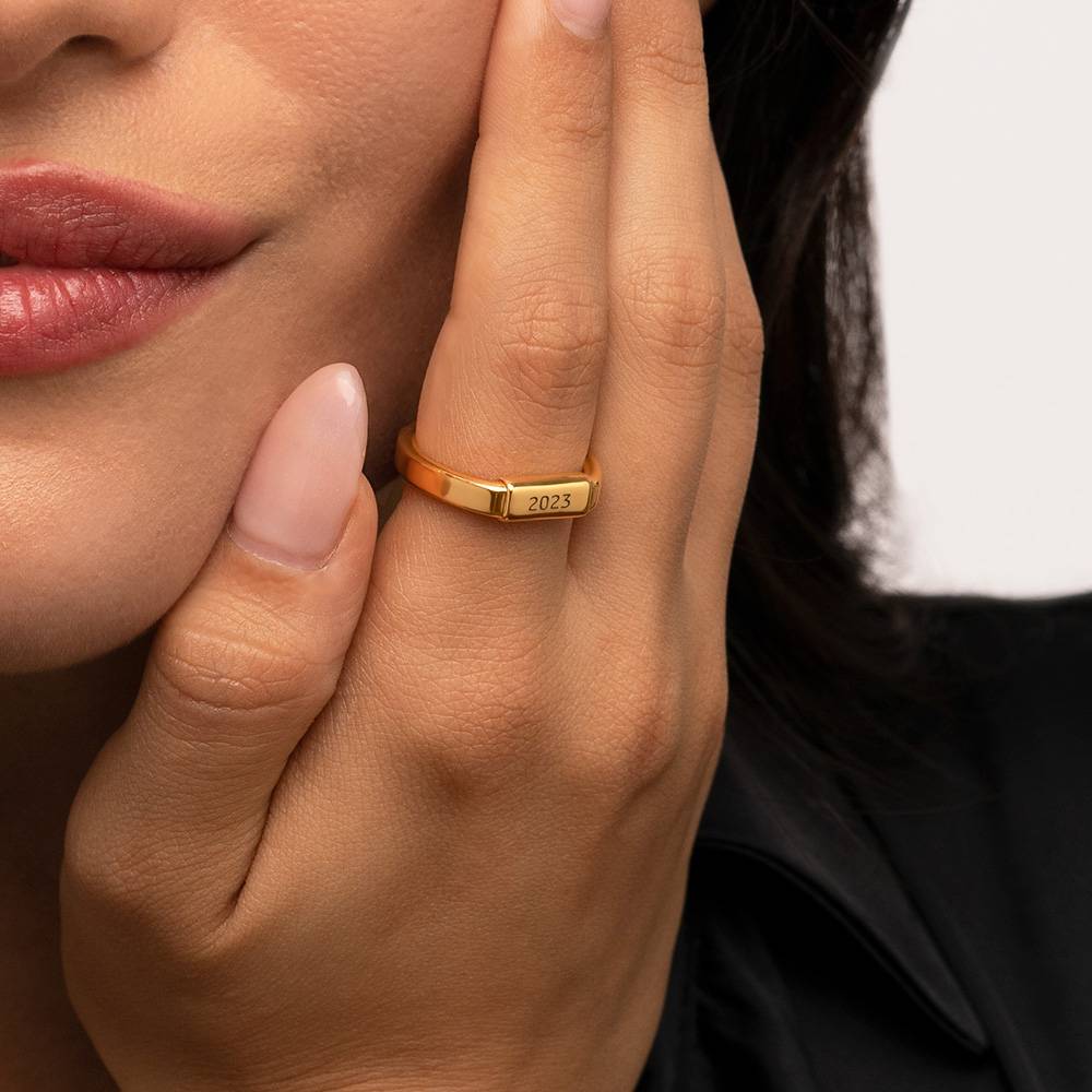 Modern Tube Ring gold vermeil-4 product photo