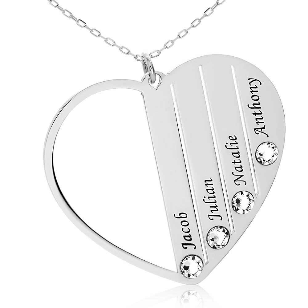 Mom Birthstone Necklace in White Gold 10K-3 product photo