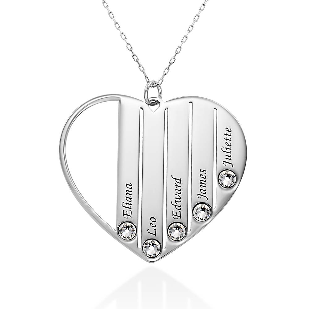 Mom Birthstone Necklace in White Gold 10K-6 product photo