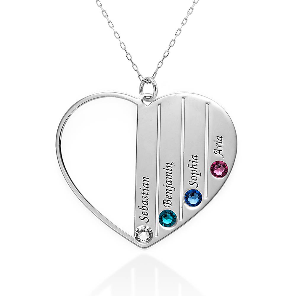 Mom Birthstone Necklace in White Gold 10K-6 product photo