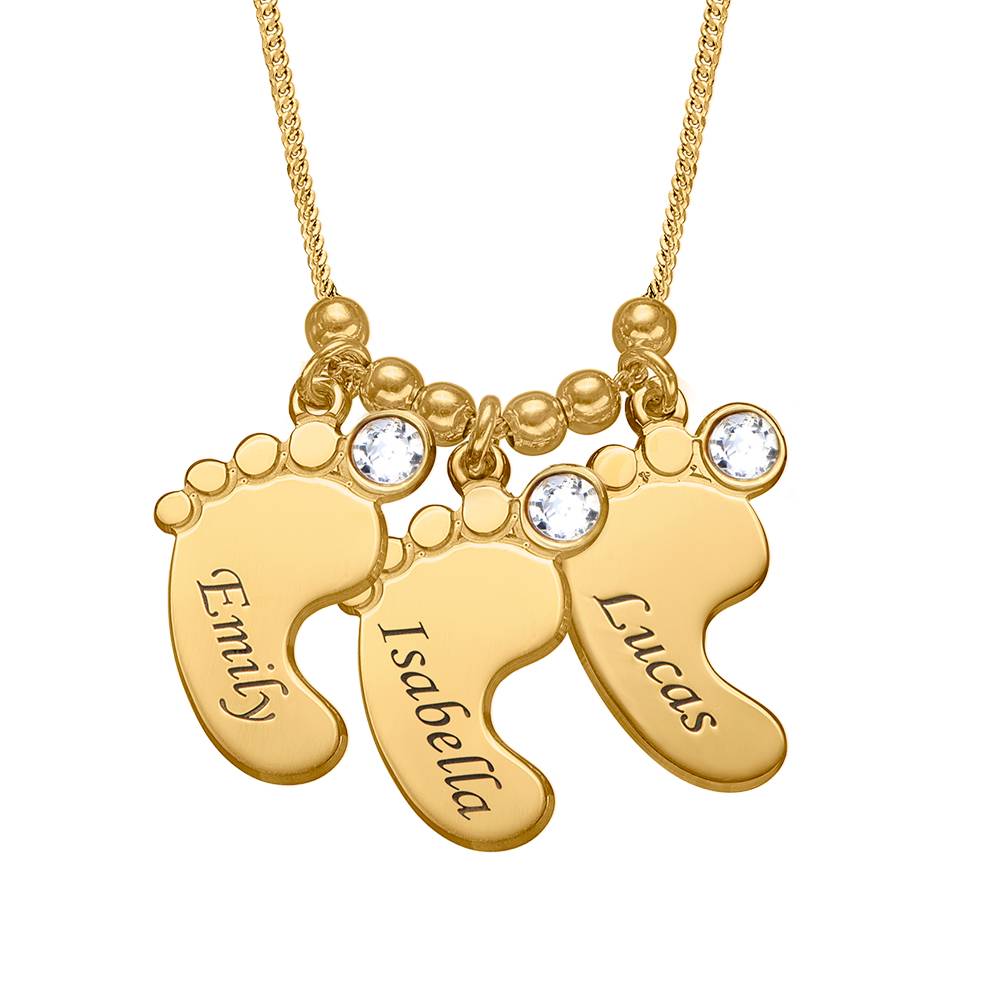Mom Jewelry - Baby Feet Necklace in Gold Vermeil-2 product photo