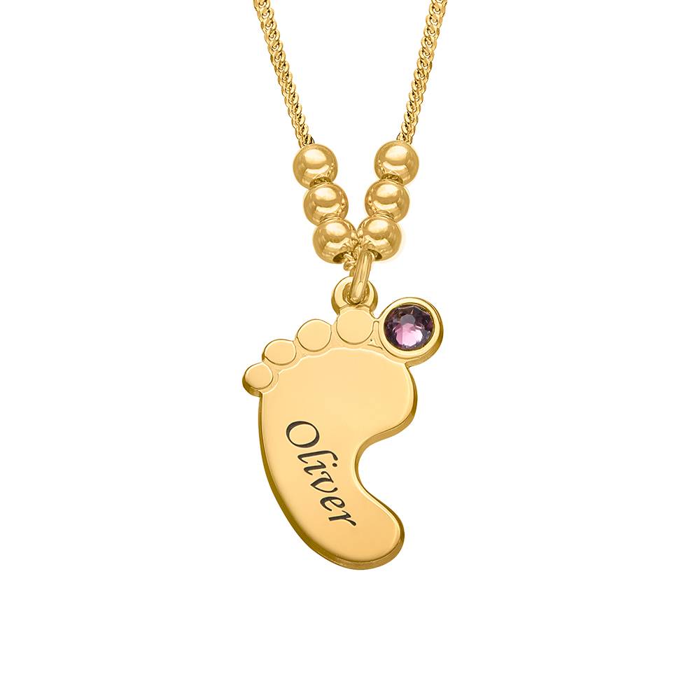 Mom Jewelry - Baby Feet Necklace in Gold Vermeil-4 product photo