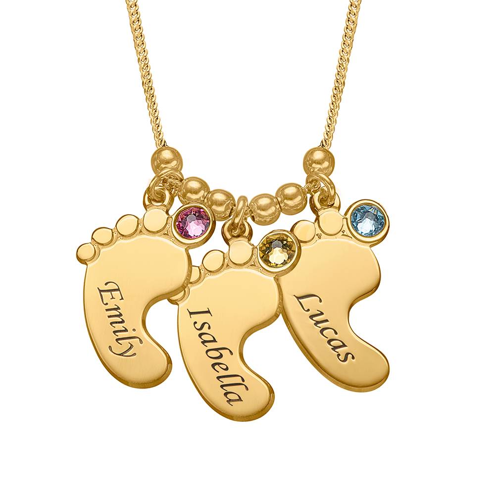 Mom Jewelry - Baby Feet Necklace in Gold Vermeil-1 product photo