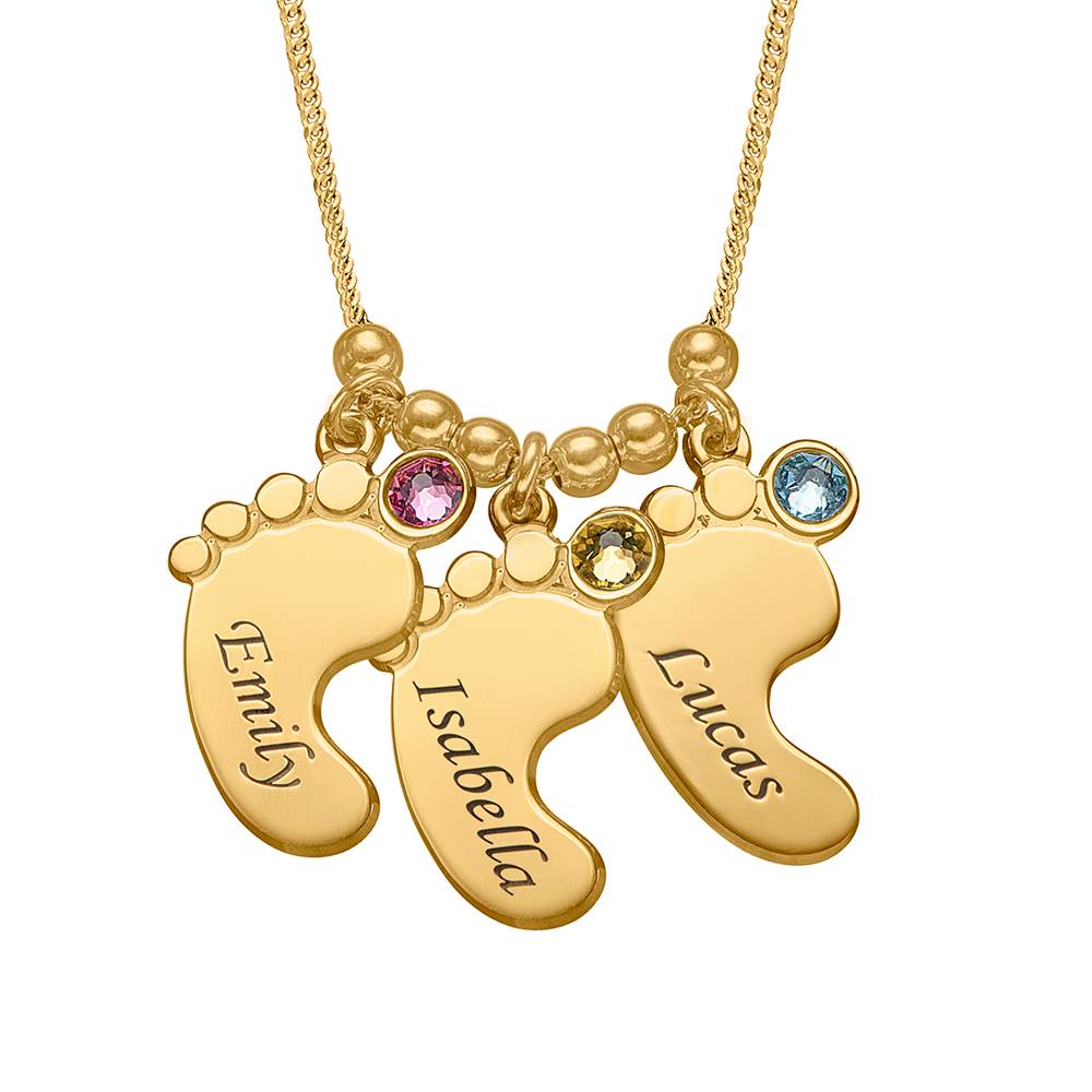 Mom Jewelry - Baby Feet Necklace in Gold Vermeil-4 product photo