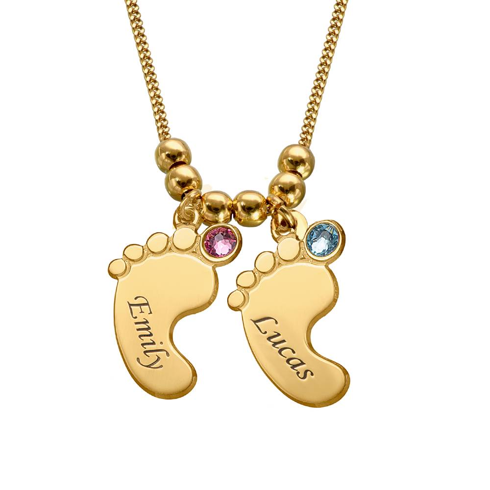 Mom Jewelry - Baby Feet Necklace in Gold Vermeil-3 product photo