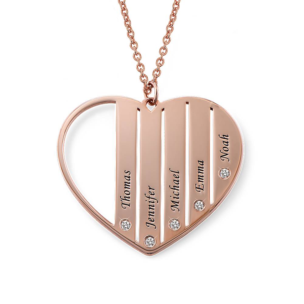 Mom Necklace in Rose Gold Plating with Diamonds-1 product photo